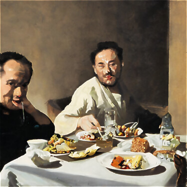 数字艺术 标题为“IN THE STYLE OF GOY…” 由Josep Domènech, 原创艺术品, AI生成的图像 安装在纸板上