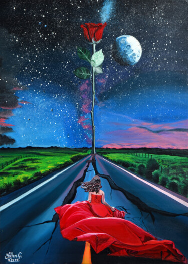 绘画 标题为“Towards To Rose” 由Nagehan Çalıskan, 原创艺术品, 丙烯