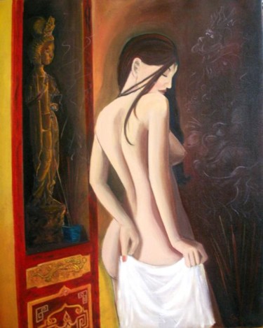 conscient ou inconscient Painting titled "conscient ou incons…" by Corine Dardel, Original Artwork, Oil