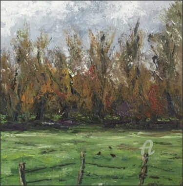 Painting titled "Number 01/23" by Erik Rabot, Original Artwork, Oil Mounted on Cardboard