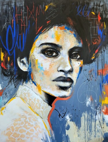 Peinture intitulée "Jeanne" par Sébastien Klein, Œuvre d'art originale, Huile Monté sur Châssis en bois