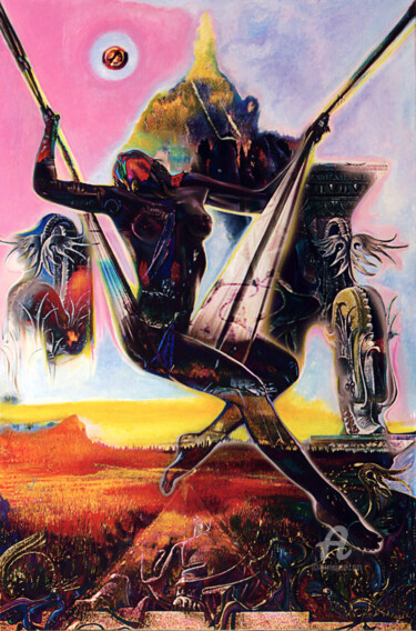 Schilderij getiteld "Sehnsucht" door Thomas Beurich, Origineel Kunstwerk, Olie Gemonteerd op Frame voor houten brancard