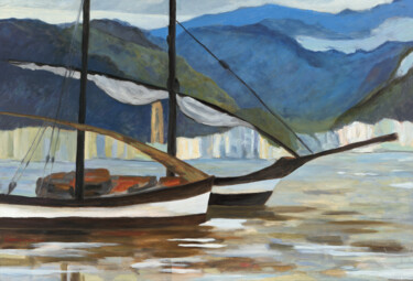 Peinture intitulée "Omaggio a Kandinsky" par Paolo Campogrande, Œuvre d'art originale, Huile