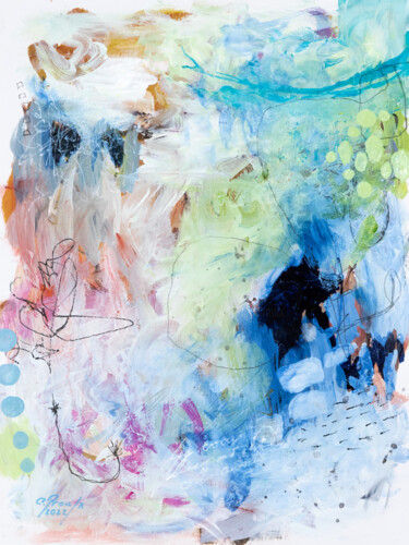 绘画 标题为“Les crocus fleuriro…” 由Chantal Proulx, 原创艺术品, 丙烯