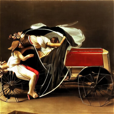 数字艺术 标题为“IN THE STYLE OF CAR…” 由Josep Domènech, 原创艺术品, AI生成的图像 安装在纸板上