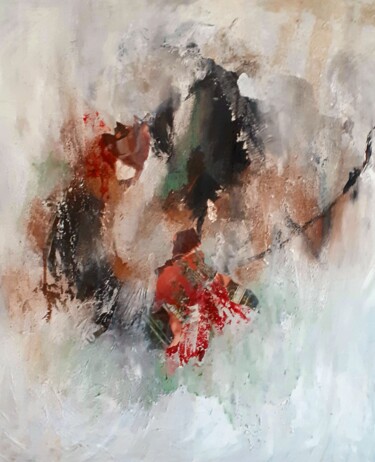 Painting titled "Espace" by Danielle Dunevon, Original Artwork, Acrylic Mounted on Wood Stretcher frame
