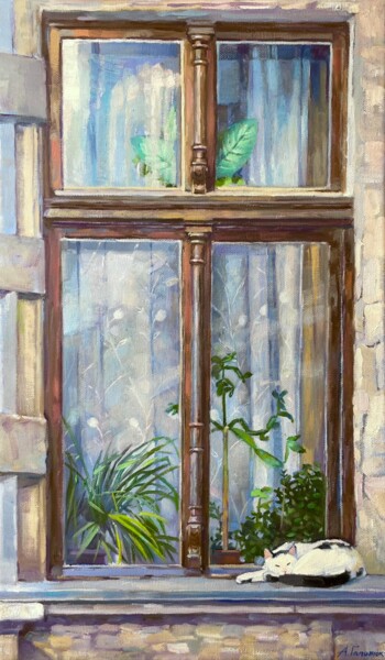 Painting titled "Original oil painti…" by Anna Gaponiuk, Original Artwork, Oil Mounted on Wood Stretcher frame