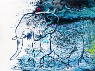 Wild Elephant I Elephant 绘画 标题为“Wild Elephant I Ele…” 由Anja Semling, 原创艺术品, 丙烯