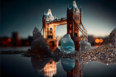 Tower Bridge at night Digital Arts titled "Tower Bridge at nig…" by Emaga Travels By Emaga Art, Original Artwork, AI generated image