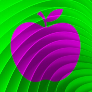 Arte digitale intitolato "Pink apple" da Svetlana Fabrikant, Opera d'arte originale, Pittura digitale Montato su Altro panne…