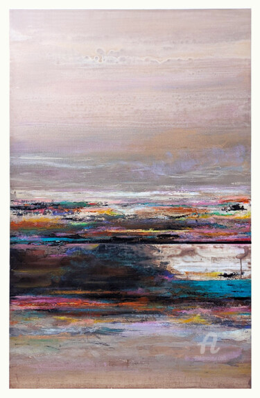 Peinture intitulée "Aube brumeuse" par Jules, Œuvre d'art originale, Acrylique Monté sur Châssis en bois