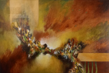 Painting titled "Autumn games 3 (Jeu…" by Aurélie Rocheta, Original Artwork, Acrylic Mounted on Wood Stretcher frame