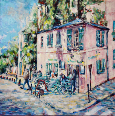 Schilderij getiteld "La Maison Rose on M…" door Ana Smarz, Origineel Kunstwerk, Acryl