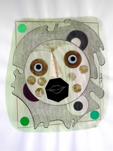 Dessin intitulée "L'Enchanteur Vert" par Marc Bulyss, Œuvre d'art originale, Collages