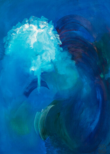 Painting titled "about the sea_01_22" by Salvatore Balice, Original Artwork, Encaustic