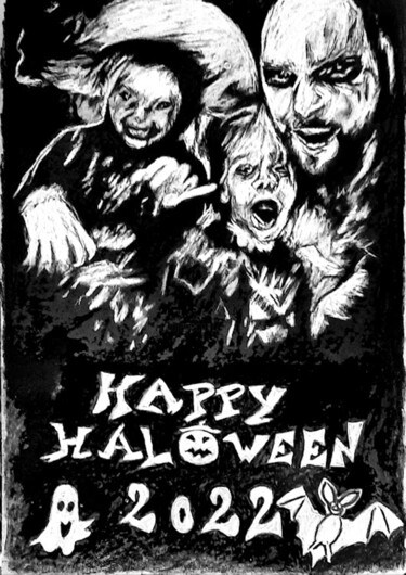 图画 标题为“Happy Haloween” 由Patricia M. Le Démon Du Crayon, 原创艺术品, 粉彩