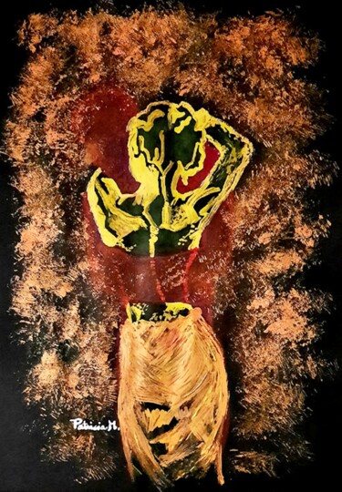Schilderij getiteld "Empreinte" door Patricia M. Le Démon Du Crayon, Origineel Kunstwerk, Acryl