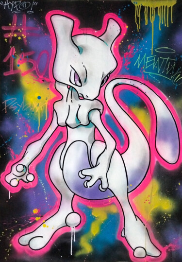 绘画 标题为“Mewtwo” 由Alessio Hassan Alì (Hipo), 原创艺术品, 喷漆