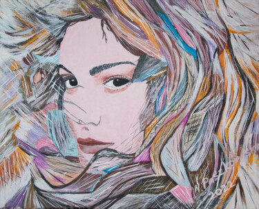 "„Tajemnicza kobieta”" başlıklı Tablo Nina Paszkowska tarafından, Orijinal sanat, Akrilik