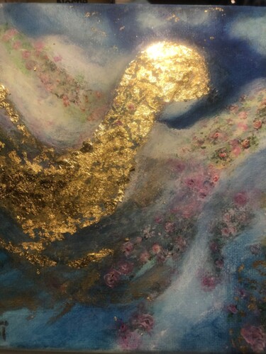 Peinture intitulée "Comète" par Mai, Œuvre d'art originale, Acrylique Monté sur Châssis en bois