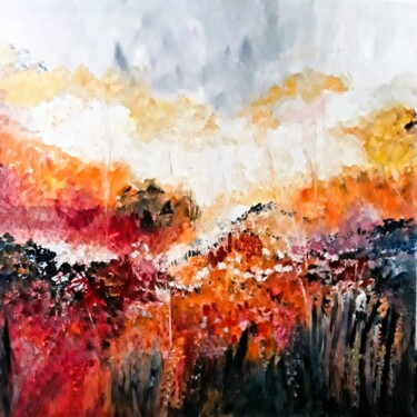 Peinture intitulée "Un chant d'automne" par Lydie Massou, Œuvre d'art originale, Huile Monté sur Châssis en bois