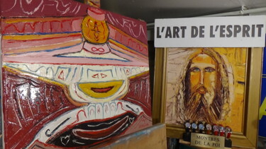 Malerei mit dem Titel "vue de biais avec l…" von Frederic Servian, Original-Kunstwerk, Öl