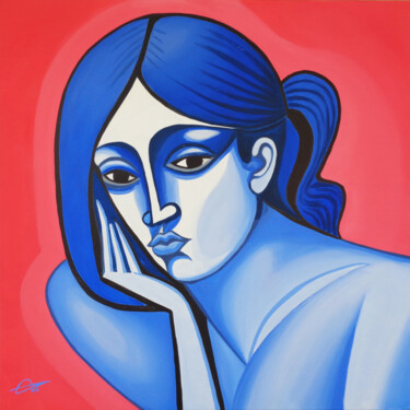 Peinture intitulée "Deep in thoughts" par Elli Popa, Œuvre d'art originale, Acrylique