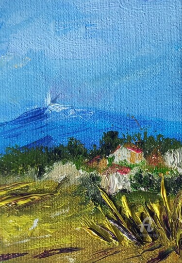 Painting titled "Caromb" by Roberto Urbano, Original Artwork, Oil Mounted on Wood Stretcher frame