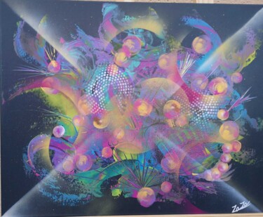 Schilderij getiteld "Immersion colorée" door Maritza Millasseau, Origineel Kunstwerk, Acryl
