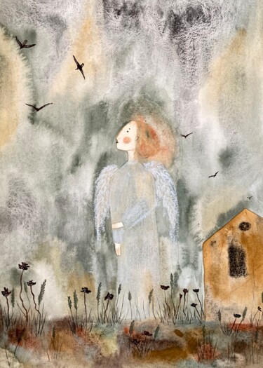 Photography titled "November Angel" by Ekaterina Bokova, Original Artwork, Watercolor