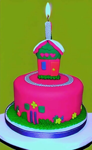 Digital Arts titled "BIRTHDAY CAKES 10" by Mahesh Tolani, Original Artwork, Digital Painting