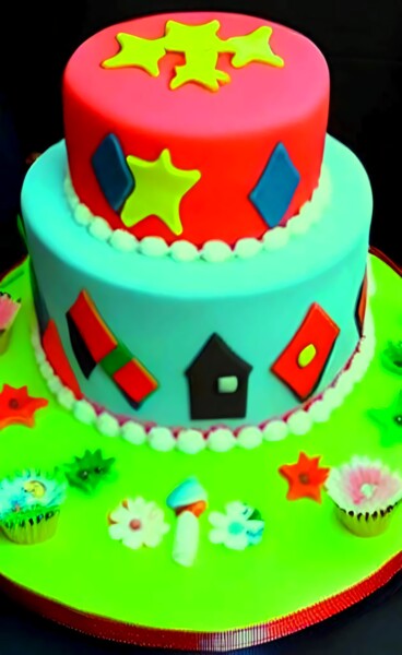 Digital Arts titled "BIRTHDAY CAKES 12" by Mahesh Tolani, Original Artwork, Digital Painting
