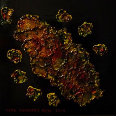 Schilderij getiteld "Zwefend Beertje 3" door Henk Dekkers, Origineel Kunstwerk, Acryl