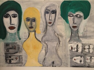 Peinture intitulée "aileurs" par Josiane Kerherve, Œuvre d'art originale, Acrylique Monté sur Châssis en bois