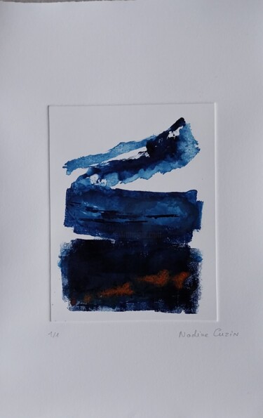 Printmaking titled "strates" by Nadine Rivoal, Original Artwork, Monotype