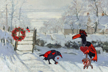 제목이 "A red christmas1"인 디지털 아트 Mildrède Brevet로, 원작, 2D 디지털 작업