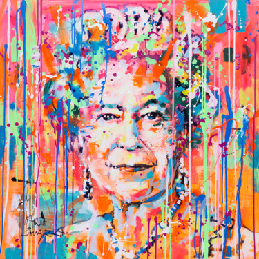 绘画 标题为“Elizabeth II” 由Marta Zawadzka, 原创艺术品, 丙烯 安装在木质担架架上