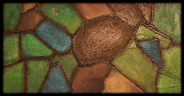 Painting titled "Stone" by Ruiz, Original Artwork, Acrylic Mounted on Wood Panel