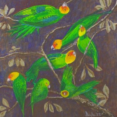 绘画 标题为“Carolina Parakeets” 由Douglas Black, 原创艺术品, 油