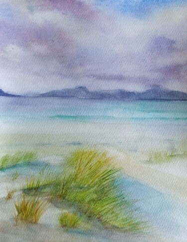 Schilderij getiteld "Soir de septembre" door Marina Mothes, Origineel Kunstwerk, Aquarel