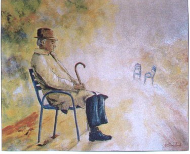 l'attente Peinture intitulée "l'attente" par Géraldine Streichert, Œuvre d'art originale, Huile