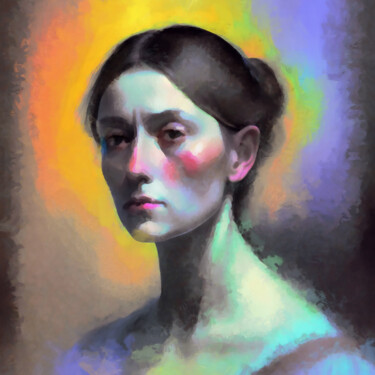 Digital Arts titled "Enchanting Gaze" by Bachir Reddioui, Original Artwork, Digital Painting