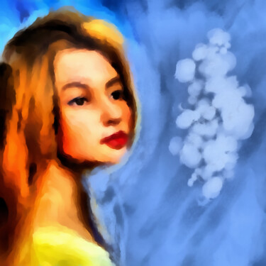 Digital Arts titled "Mysterious beauty" by Bachir Reddioui, Original Artwork, Digital Painting