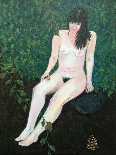 绘画 标题为“Au bord de la riviè…” 由Camille Rouschmeyer, 原创艺术品, 丙烯 安装在木质担架架上