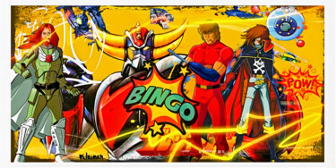 Peinture intitulée "Bingo Héros" par Dominique Kleiner, Œuvre d'art originale, Peinture numérique