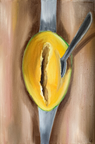 Dessert? - original oil painting wall decor small gift Картина под названием "Dessert? - original…" - Elena Polak, Подлинное произведение искусства, Масло Установлен на Деревянная…