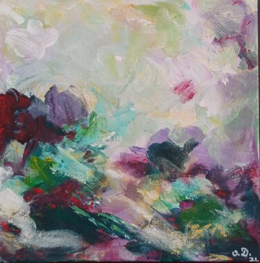 Soleil pourpre Peinture intitulée "Soleil pourpre" par Odile Degand, Œuvre d'art originale, Acrylique Monté sur Châssis en bois