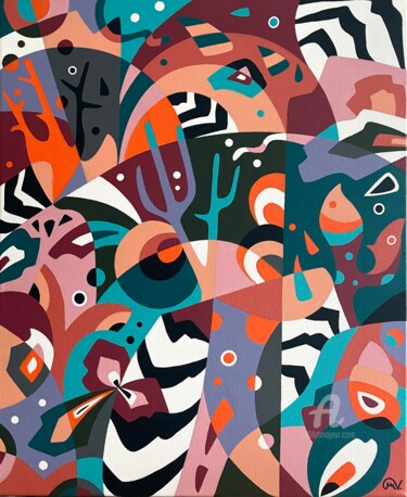 Peinture intitulée "Coral Garden II" par Maguy Vaz (50nuancesdemarguerite), Œuvre d'art originale, Acrylique Monté sur Châss…