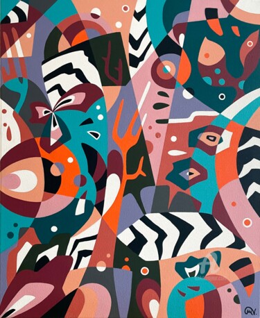Peinture intitulée "Coral Garden III" par Maguy Vaz (50nuancesdemarguerite), Œuvre d'art originale, Acrylique Monté sur Châs…