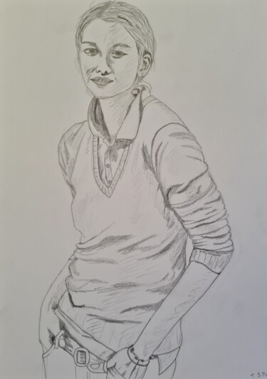 Σχέδιο με τίτλο "Das Modell aus dem…" από Denis Dolheimer, Αυθεντικά έργα τέχνης, Μολύβι